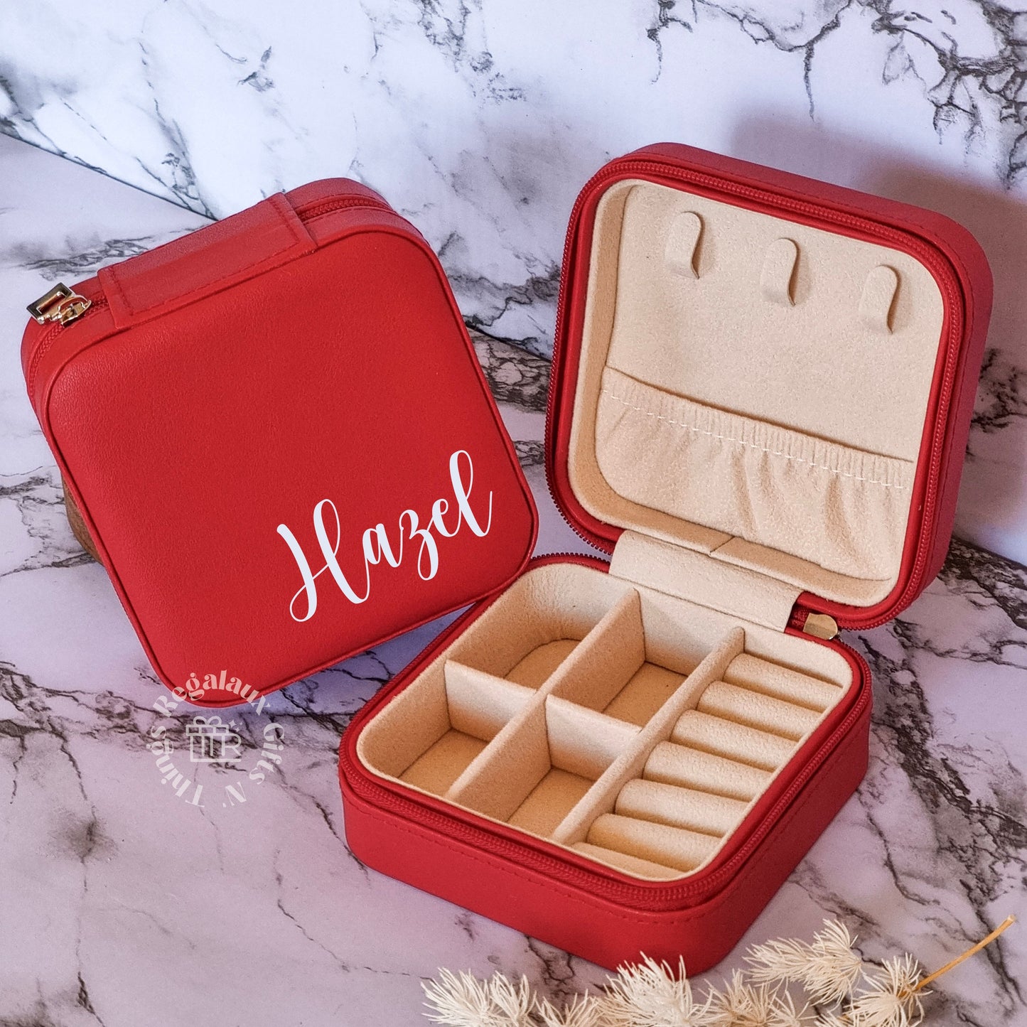 Personalised Mini Jewellery Box - Red