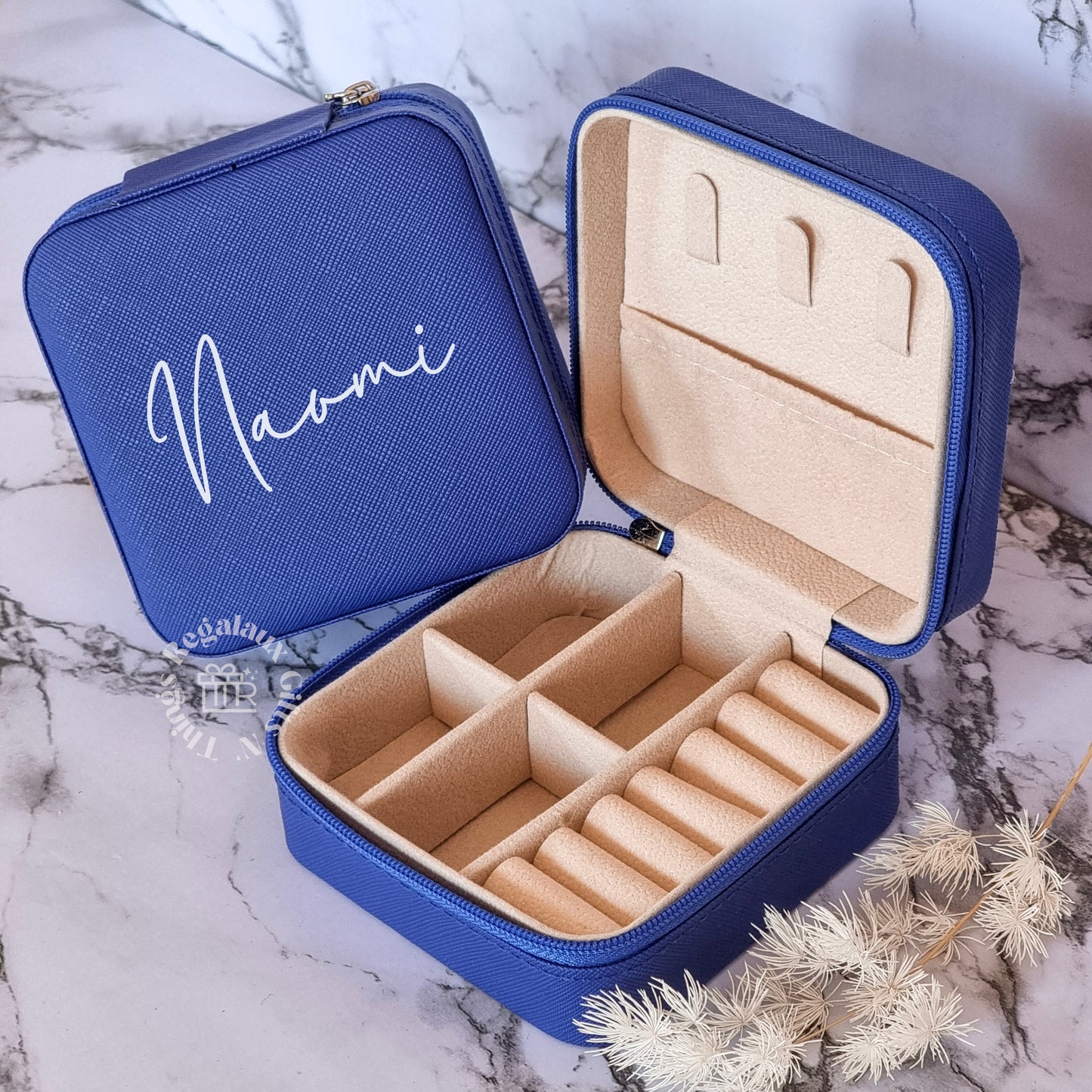 Personalised Mini Jewellery Box - Blue