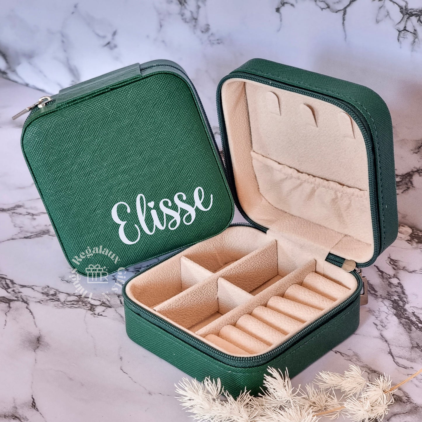 Personalised Mini Jewellery Box - Green