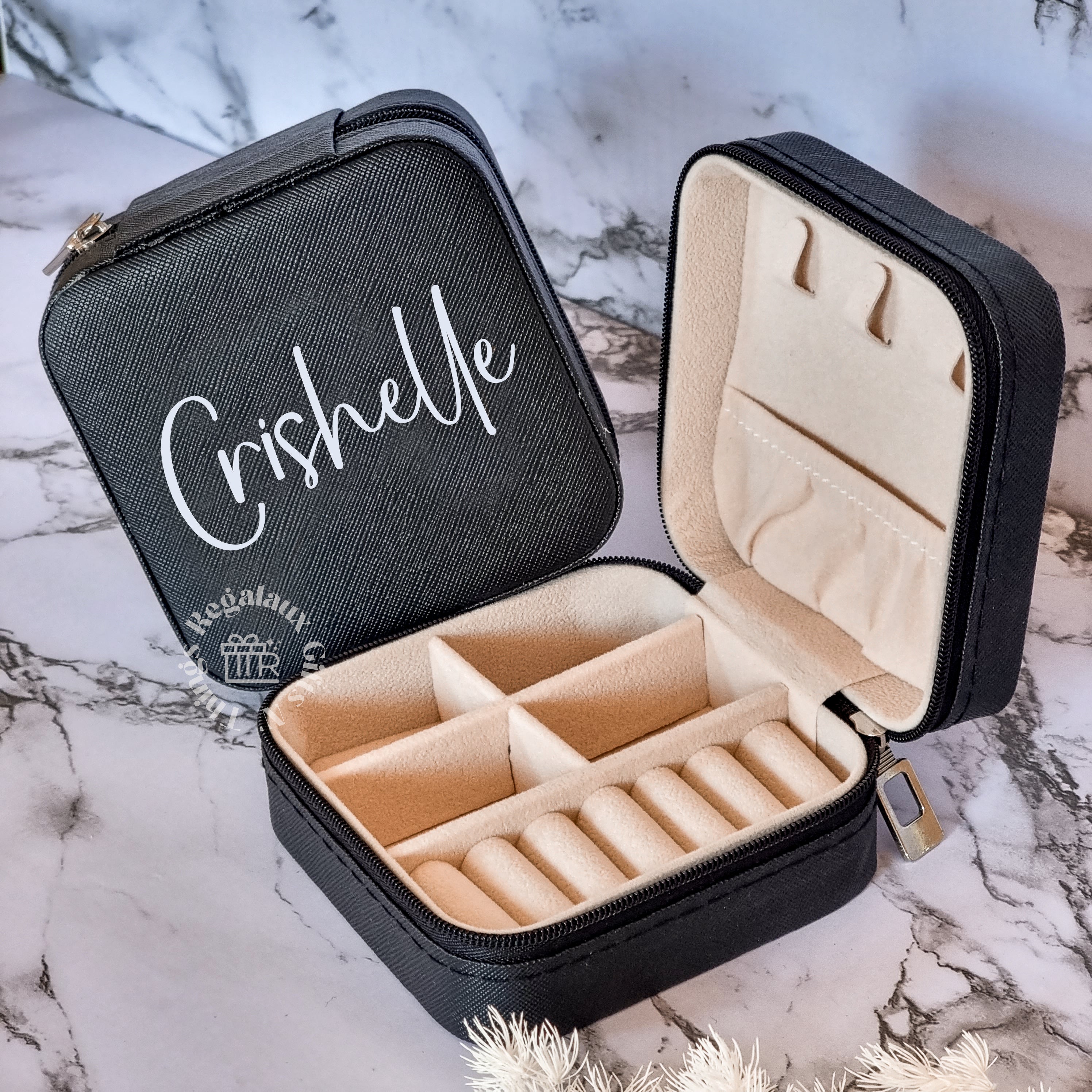 Personalised Mini Jewellery Box - Black – REGALAUX