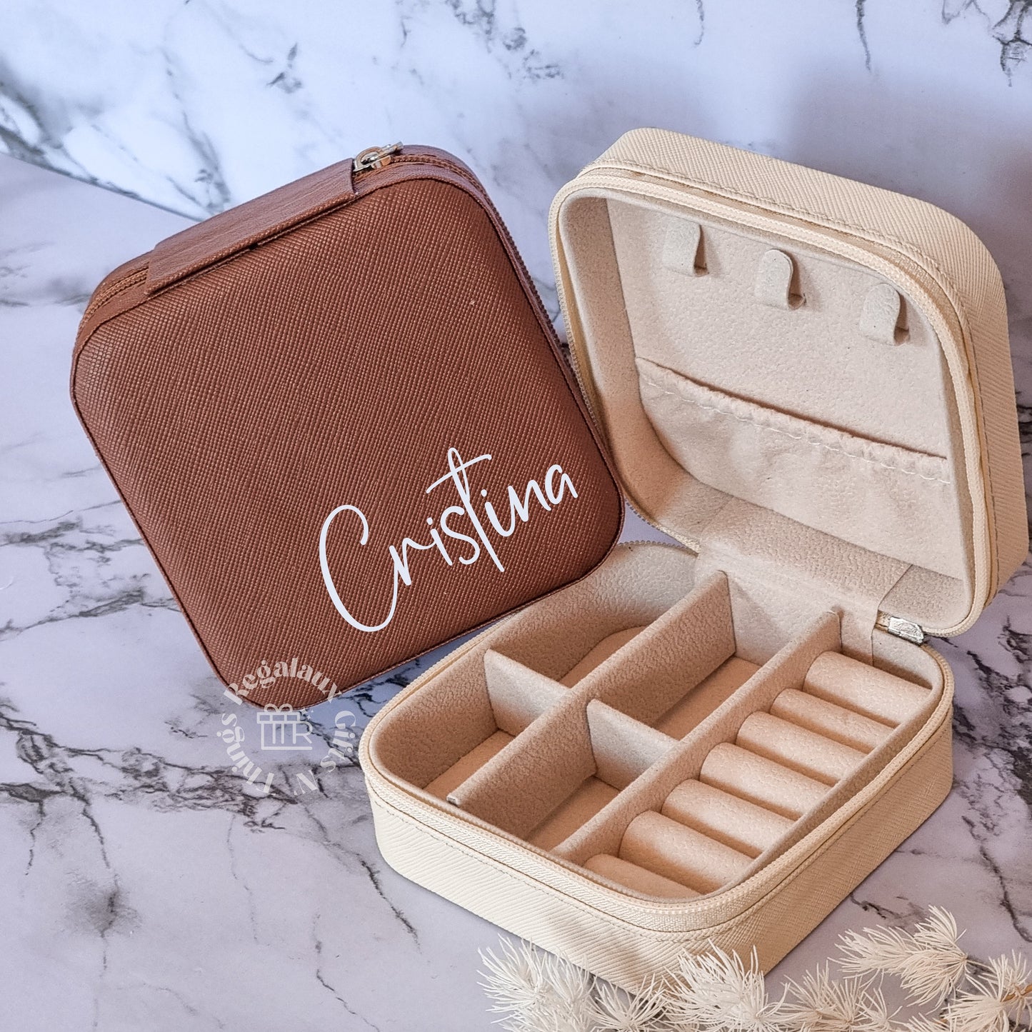 Personalised Mini Jewellery Box - Brown