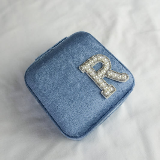 Personalised Velvet Jewelry Box - Blue